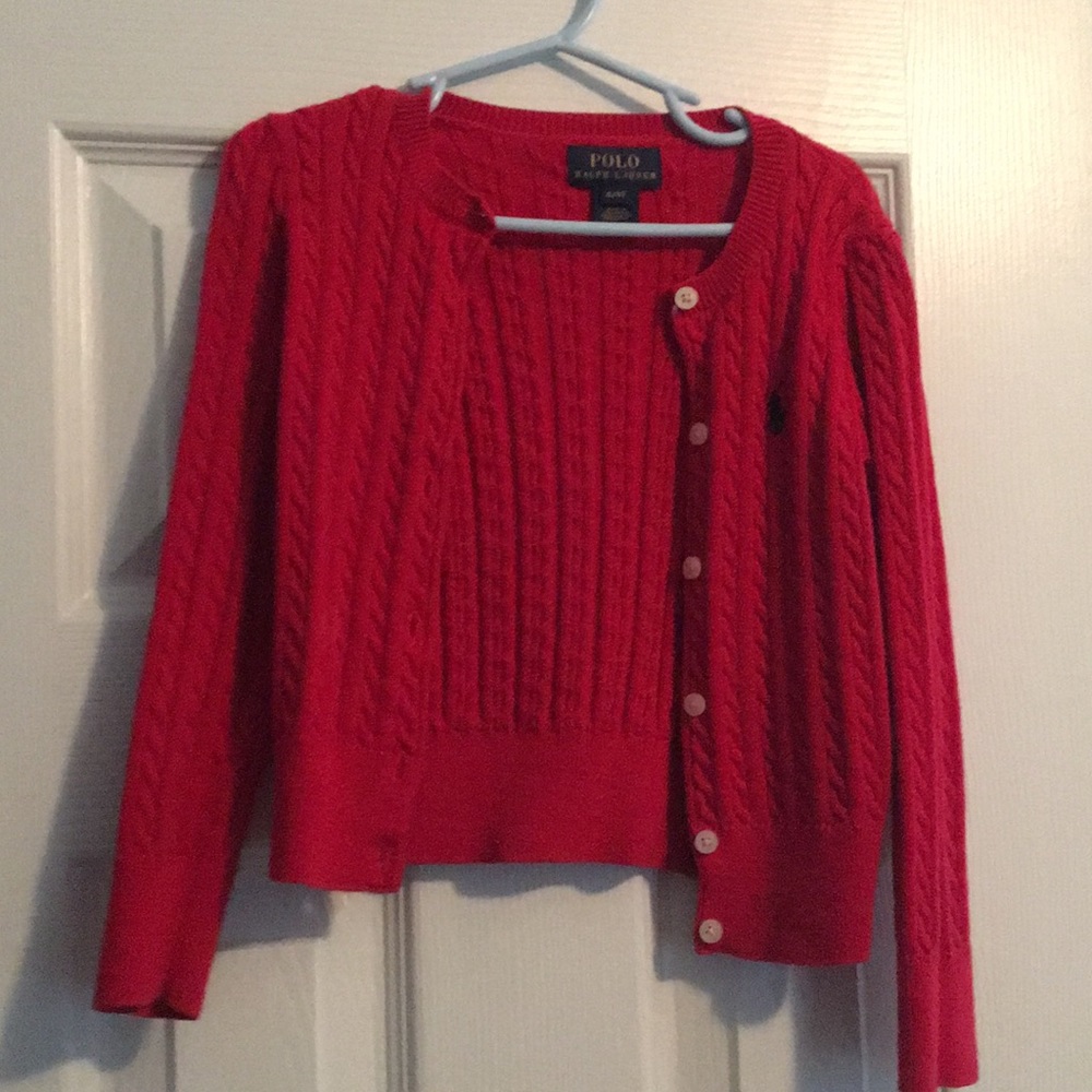 Red polo sweater